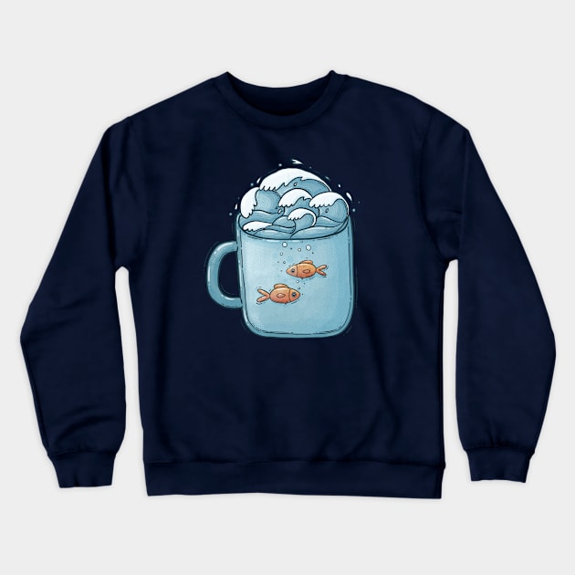 Goldfish cup Crewneck Sweatshirt by Tania Tania